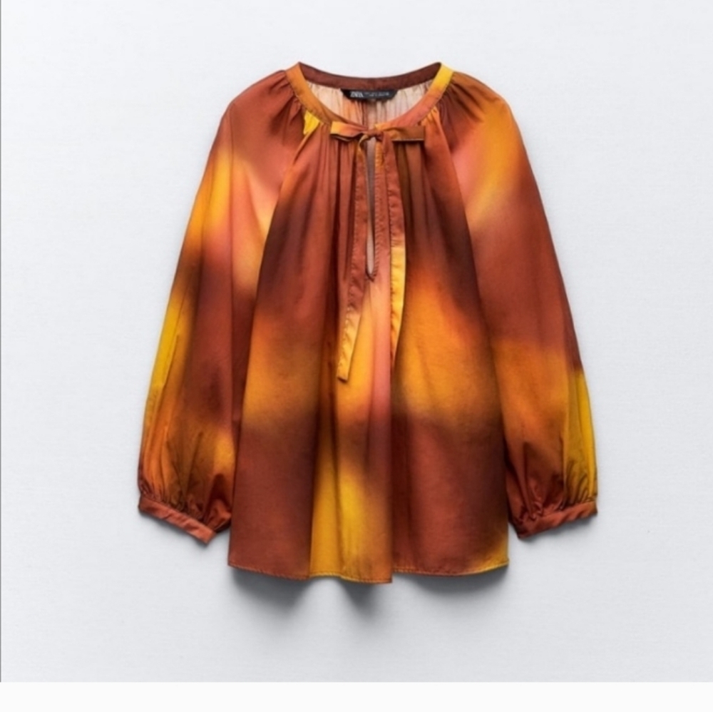 Zara Tie dye print oversized blouse Sz-m